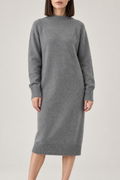Cashmere Sweater Dress, Heather Grey, front