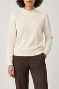 Merino Mockneck Sweater, Pearl White, front