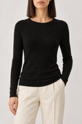 Merino Crewneck Sweater, Black, front