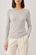 Merino Crewneck Sweater, Pearl Grey, front