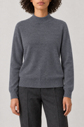 Merino Mockneck Sweater, Slate Grey, front