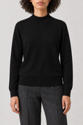 Merino Mockneck Sweater, Black, front