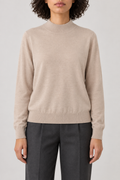 Merino Mockneck Sweater, Rose Beige, front