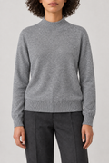 Merino Mockneck Sweater, Heather Grey, front