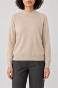 Merino Mockneck Sweater, Peach Beige, front
