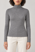 Merino Turtleneck Sweater, Heather Grey, front