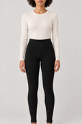 Merino Knit Leggings, Black, front