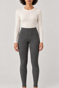 Merino Knit Leggings, Charcoal, front