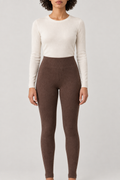 Merino Knit Leggings, Brown, front
