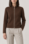 Collared Zip Jacket, Coffee Brown, front