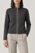 Collared Zip Jacket, Charcoal, front