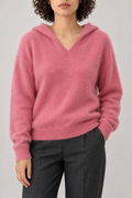 Cashmere Brushed Hooded Pullover, Rose Pink, front