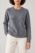 Brushed Crewneck Sweater, Frost Grey, front