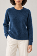 Brushed Crewneck Sweater, Quiet Blue, front