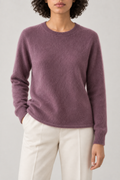 Brushed Crewneck Sweater, Iris plum, front
