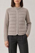 Quilted Knit Jacket, Oatmeal, front